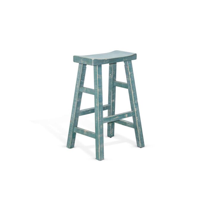 Sunny Designs Sea Grass Bar Saddle Seat Stool, Wood Seat