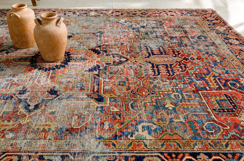 District Loom Antique Persian Heriz area rug-Selina