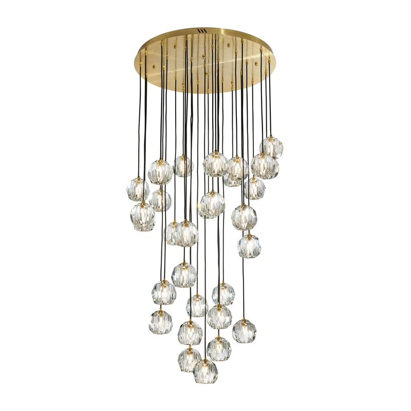 Strayhorn Chandelier Gold Crystal 30" Diameter