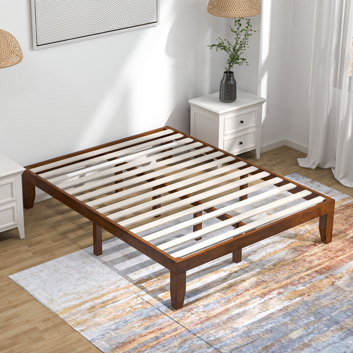 Wooden Bed Frame with Mattress Support for Bedroom or Guest Room