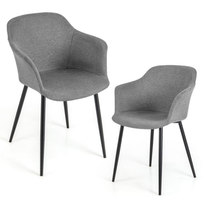 Hivvago Set of 2 Upholstered Dining Chair with Ergonomic Backrest Design