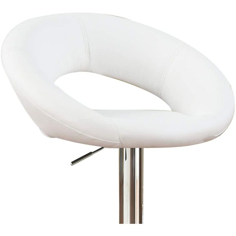 Set of 2 White Faux Leather Adjustable Chairs