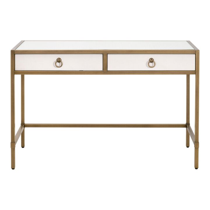 Strand Shagreen Desk, White