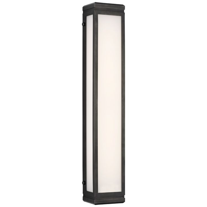 Hayles 26" Bath Light in Bronze with White Glass