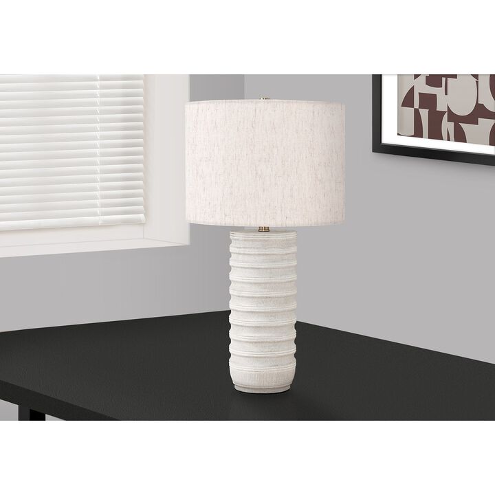 Monarch Specialties I 9706 - Lighting, 28"H, Table Lamp, Cream Resin, Ivory / Cream Shade, Transitional