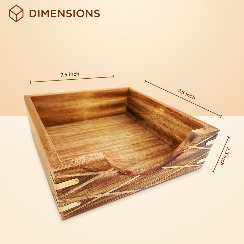 Tabletop Decorative Wood Napkin Holder for Kitchen, Dining Table and Counter Tops