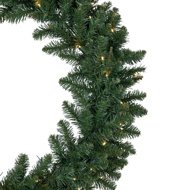 Pre-Lit Buffalo Fir Artificial Christmas Wreath - 36-Inch  Warm White LED Lights