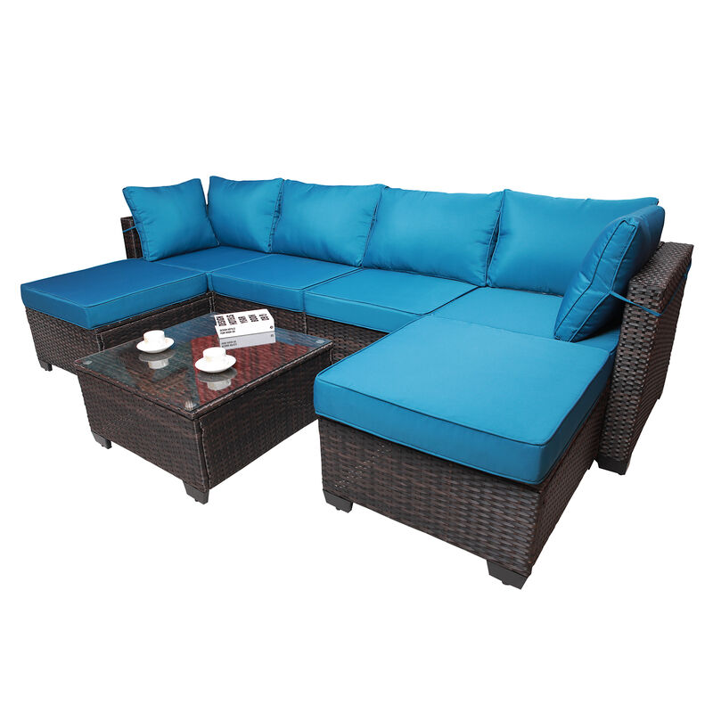 Merax Outdoor Garden Patio Furniture 7-Piece Sofa Sets