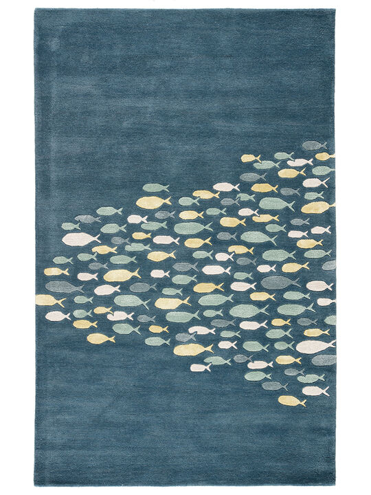 Coastal Resort Schooled Blue 9'6" x 13'6" Rug