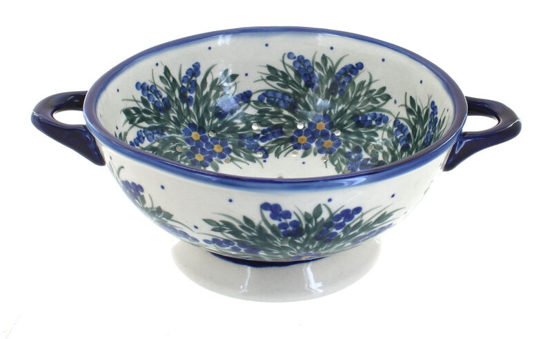 Blue Rose Polish Pottery Hyacinth Colander