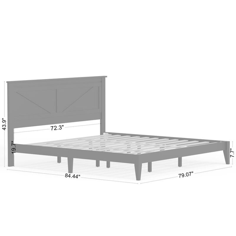 Glenwillow Home Farmhouse Wood Platform Bed in King - Black