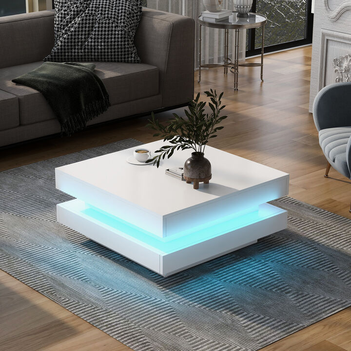 Merax 2-Tier Square Coffee Table