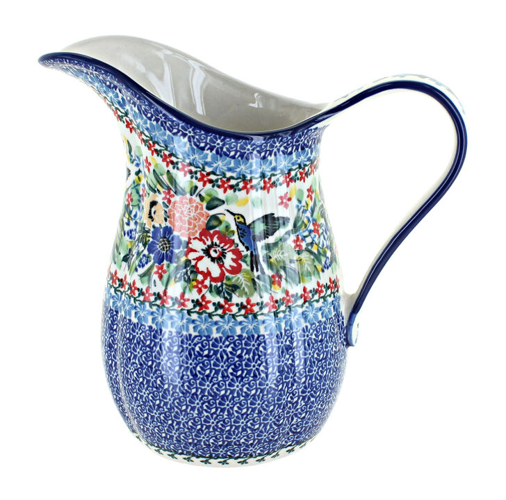 Blue Rose Polish Pottery Sapphire Fields Pitcher