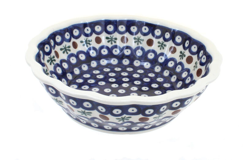 Blue Rose Polish Pottery Nature Medium Scallop Bowl