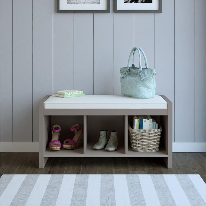 Penelope Entryway Storage Bench with Cushion