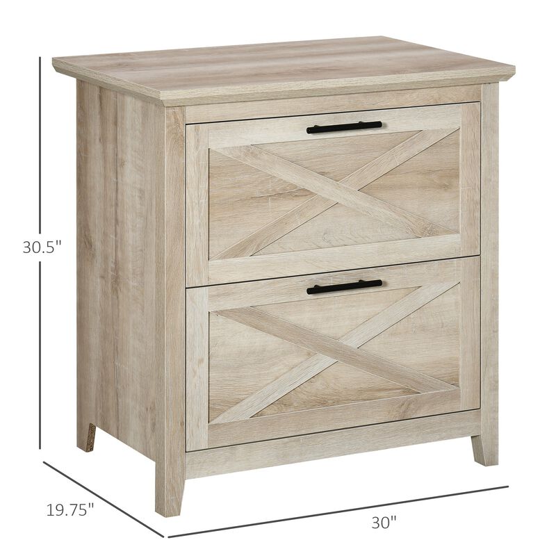 White Oak Document Storage: Retro 2-Drawer Lateral File Cabinet