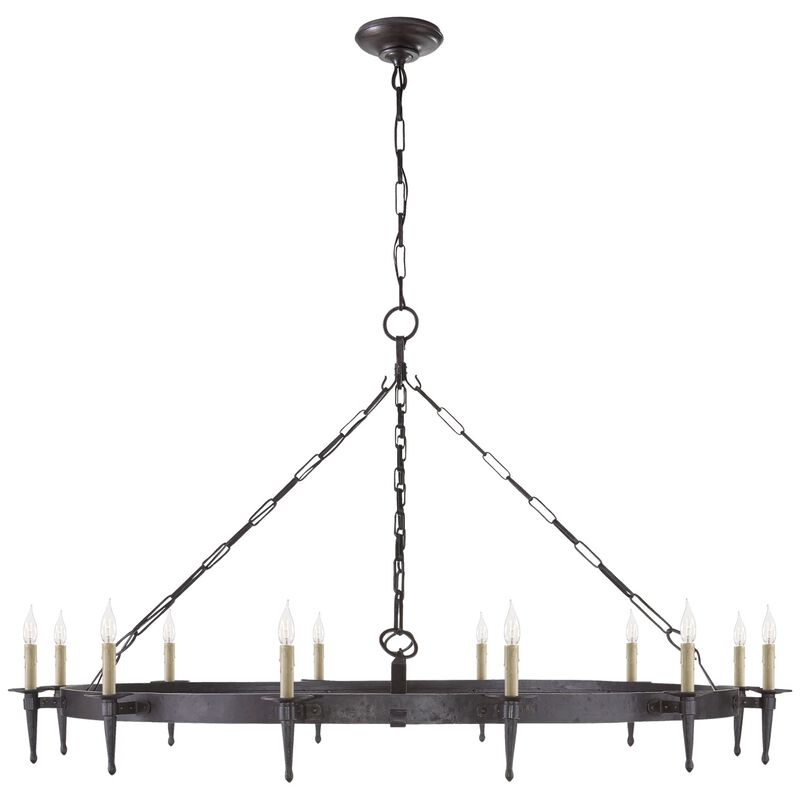 Branson Large One-Tier Ring Torch Chandelier