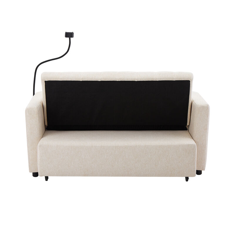 Merax Convertible Sofa Bed Loveseat with 3 USB Ports