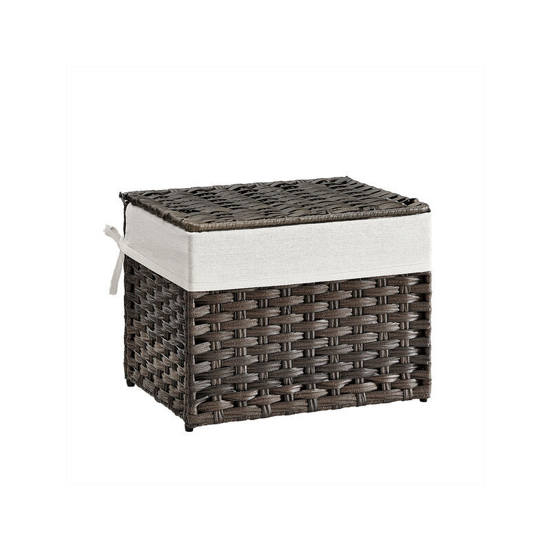 Stylish Storage Box Basket with Lid and Cotton Liner, Perfect for Laundry Room