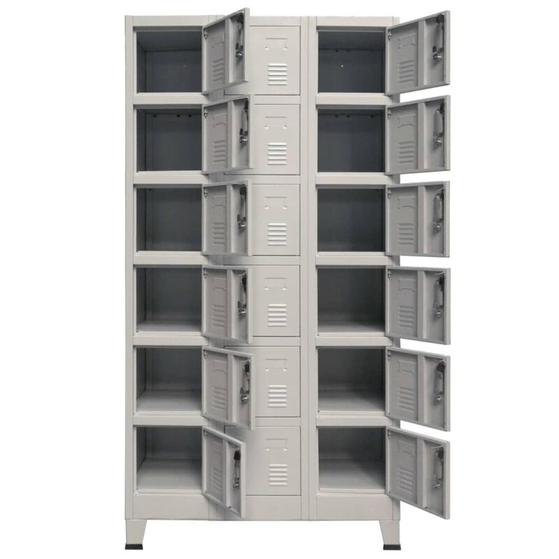 vidaXL Locker Cabinet with 18 Compartments Metal 35.4"x15.7"x70.9"