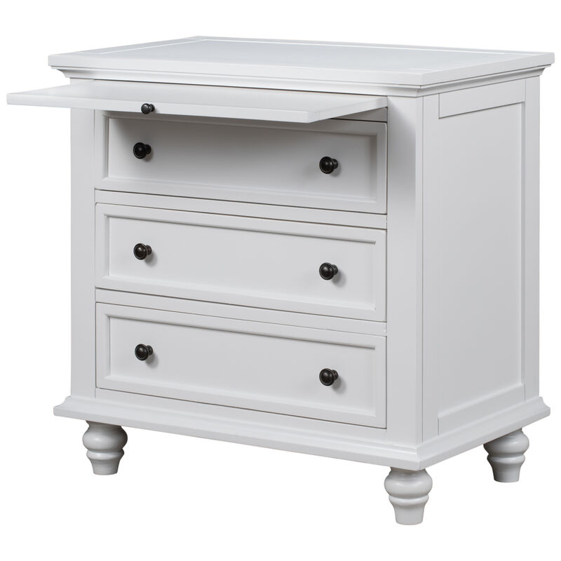 U_STYLE 3-Drawer Storage Wood Cabinet, End Table with Pull out Tray (As Same As WF199155AAK)