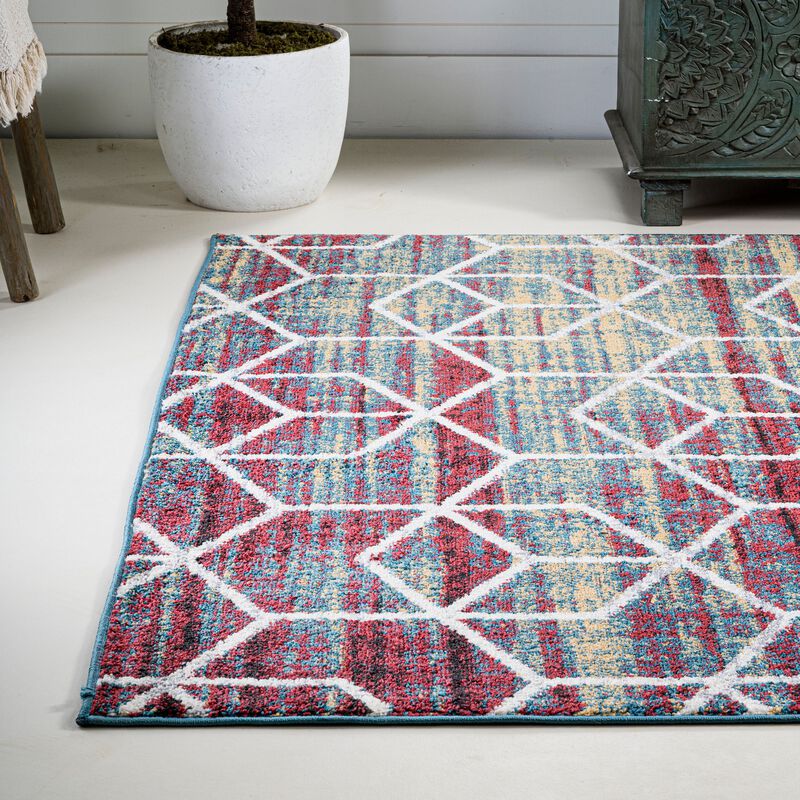 Tumbling Blocks Modern Geometric Area Rug