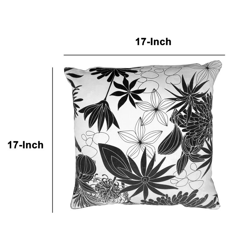 17 x 17 -inch flower print cotton pillow