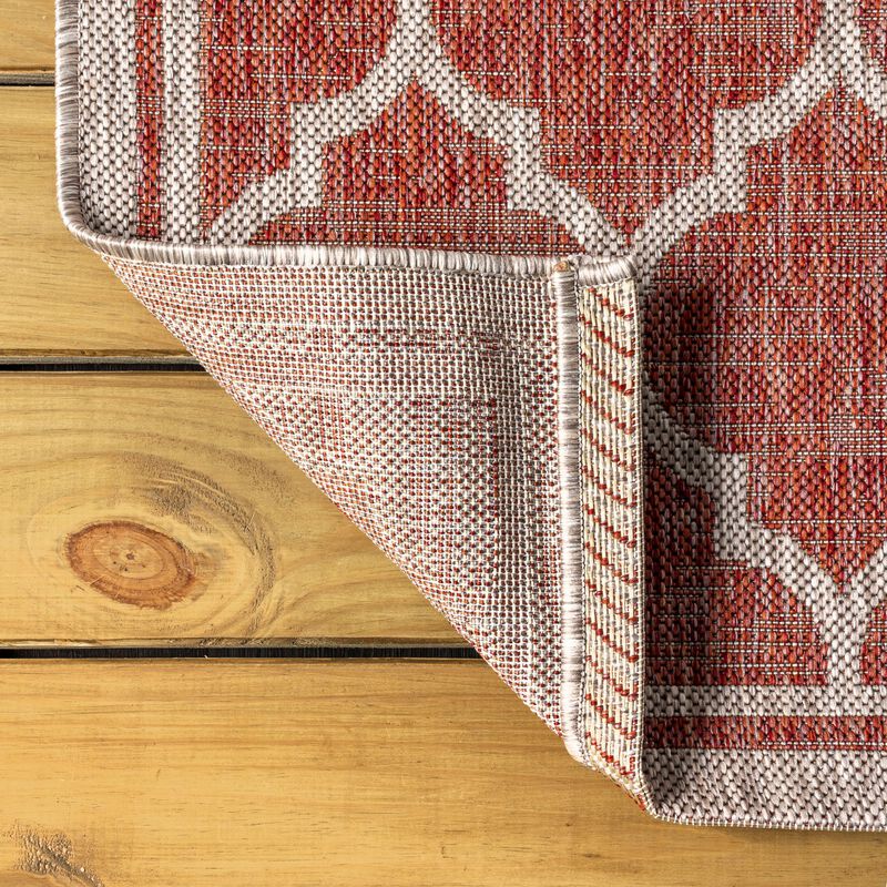 Trebol Moroccan Trellis Textured Weave Indoor/Outdoor Runner Rug