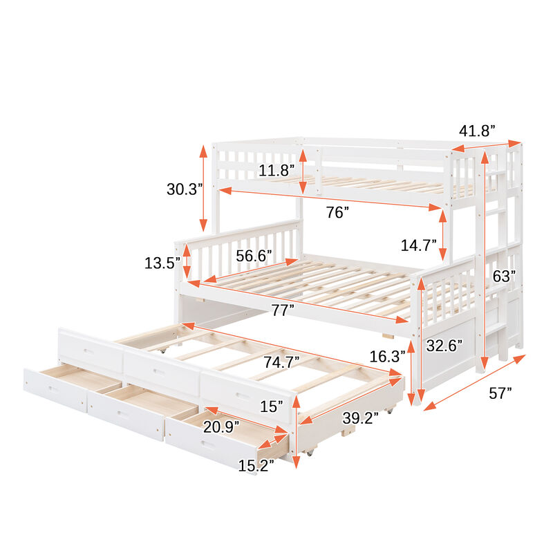 Merax Separable Bunk Bed with Storage Drawers