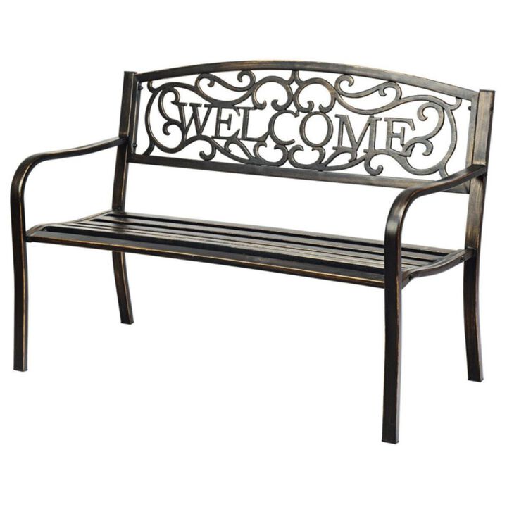 Outdoor Furniture Steel Frame Porch Garden Bench