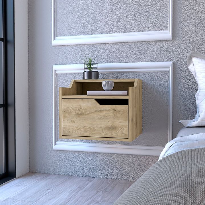 Floating Nightstand Chester, Bedroom, Macadamia