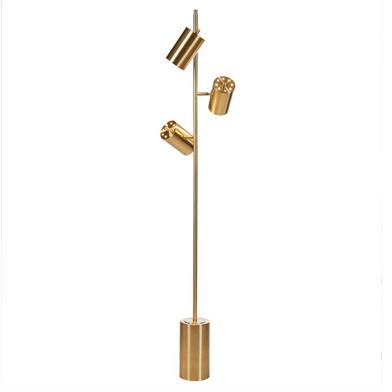 Gracie Mills Caiden Metal Base 3-Light Contemporary Floor Lamp