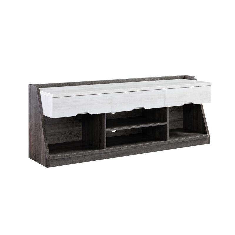 TV Stand White Oak Distressed Grey