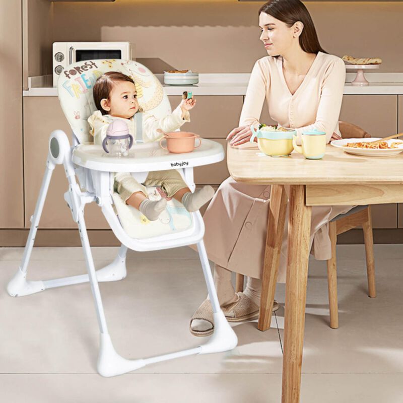 Hivvago Baby High Chair Folding Feeding Chair with Multiple Recline and Height Positions