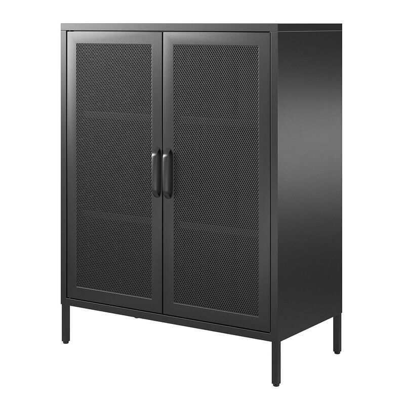Shadwick 2 Door Metal Locker Storage Cabinet-Mesh Metal Doors