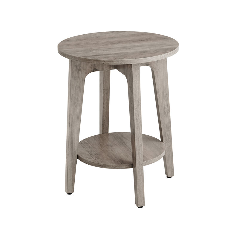 Hivvago Round End Table with Shelf