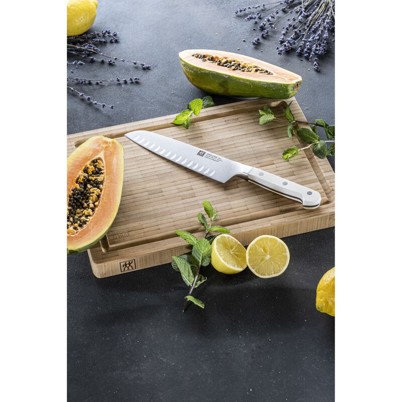 ZWILLING Pro Le Blanc 7-inch Hollow Edge Santoku Knife