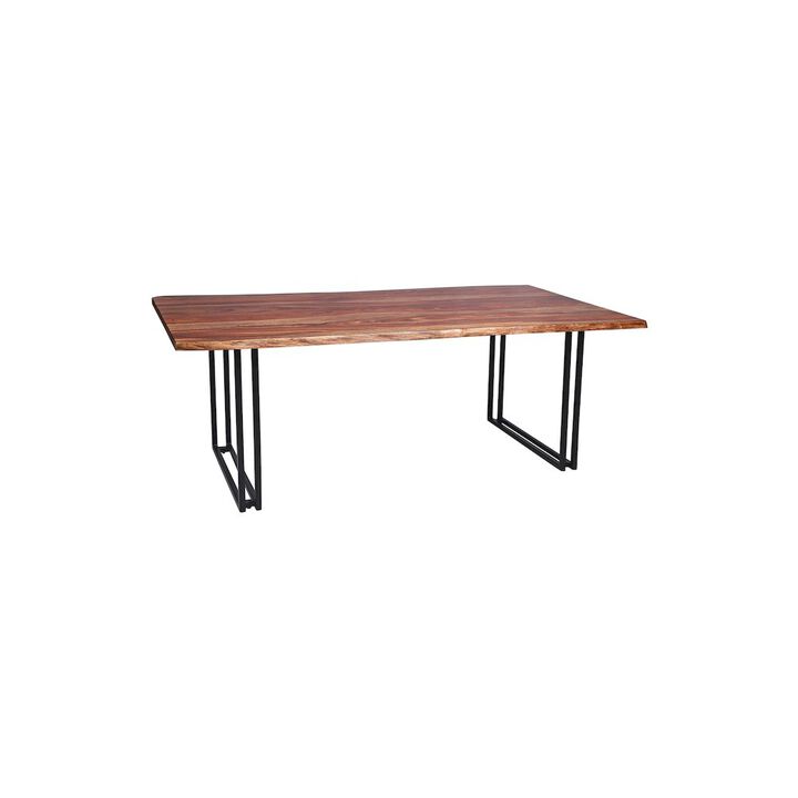 Porter Designs Manzanita Live Edge Solid Sheesham Wood Dining Table, Brown