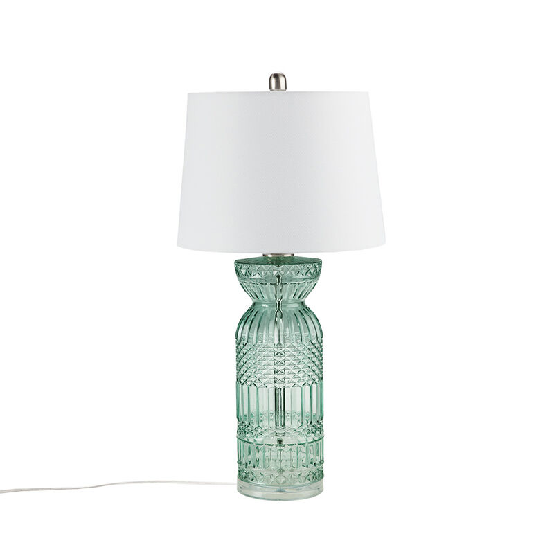 Gracie Mills Dina Luminous Texture Glass and Acrylic Base Table Lamp