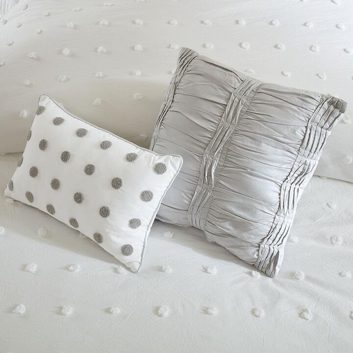 Belen Kox Ivory Cotton Jacquard Dot Comforter Set, Belen Kox