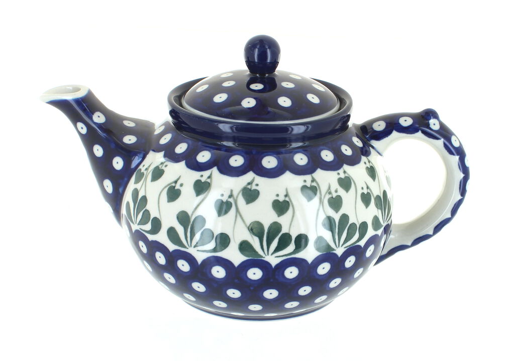 Blue Rose Polish Pottery Blue Fleur Medium Teapot