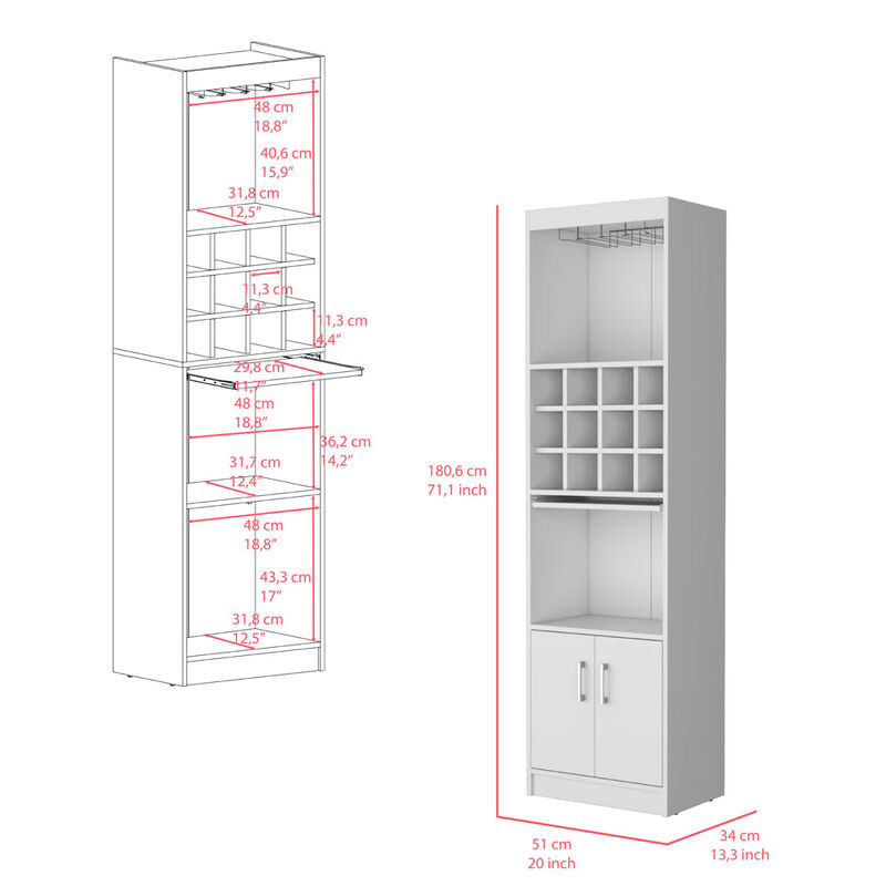 Bar Cabinet Fulton, Living Room, White