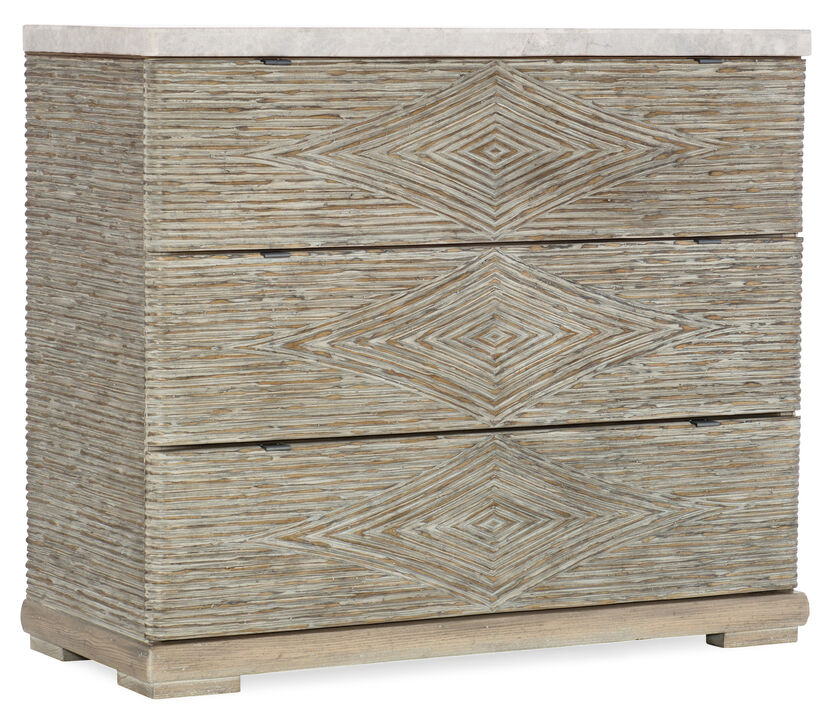 Amani Three-drawer Accent Chest in Light Wood