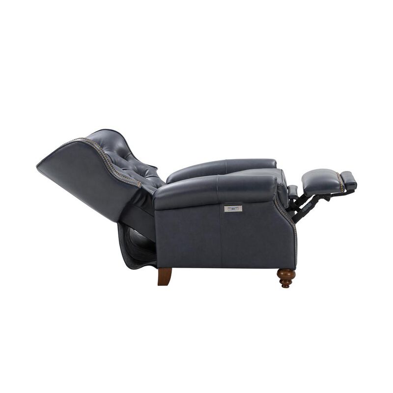 Barcalounger Writer's Chair Power Recliner, Barone Navy Blue / All Leather