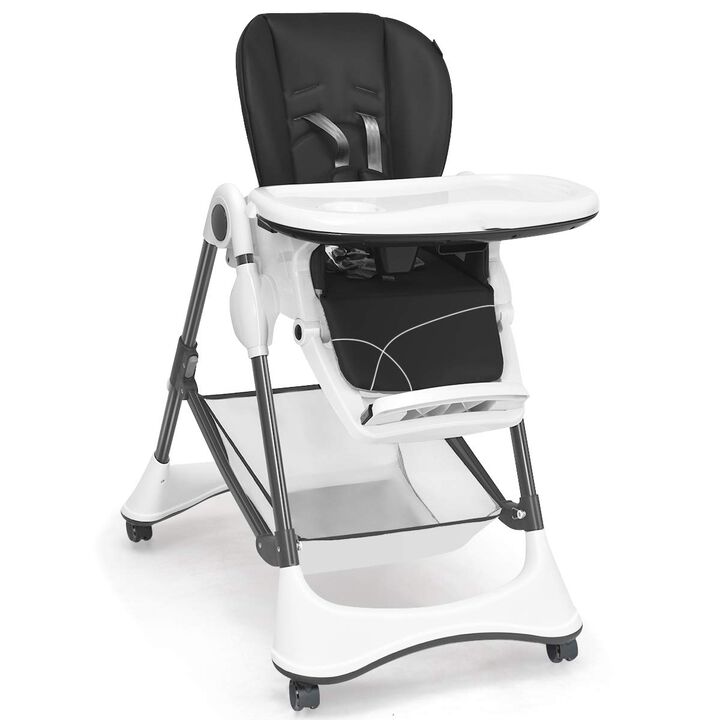 A-Shaped High Chair with 4 Lockable Wheels