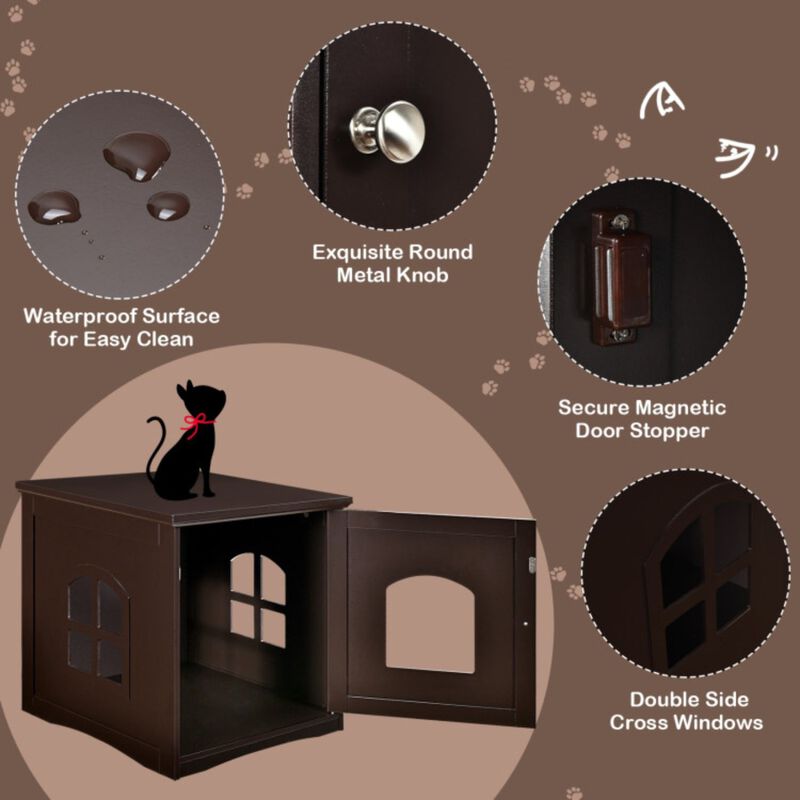 Side Table Nightstand Decorative Cat House