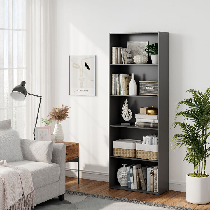 5-Shelf Storage Bookcase Modern Multi-Functional Display Cabinet Furniture