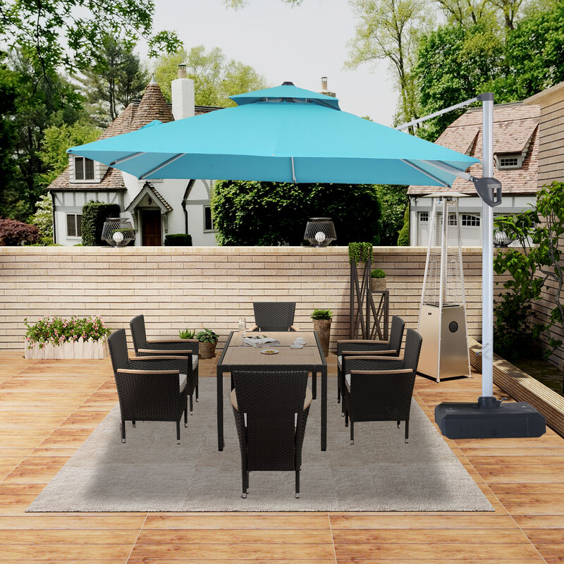 Mondawe 10ft Square Cantilever Patio Umbrella with Weighted Base Included