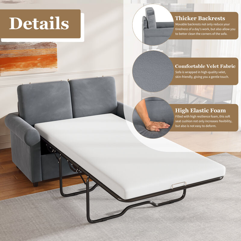 Merax Pull Out Sleeper Sofa Bed with Two USB Ports