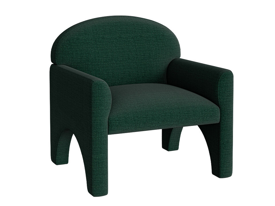 BELLEZE Modern Accent Chair with Rubber Wood Legs, Comfortable Upholstered Armchair with Arched Design for Living Room, Bedroom, or Office - Oslo